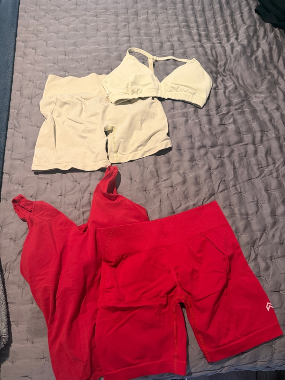 Oner Active Red & yellow athletic shorts and top